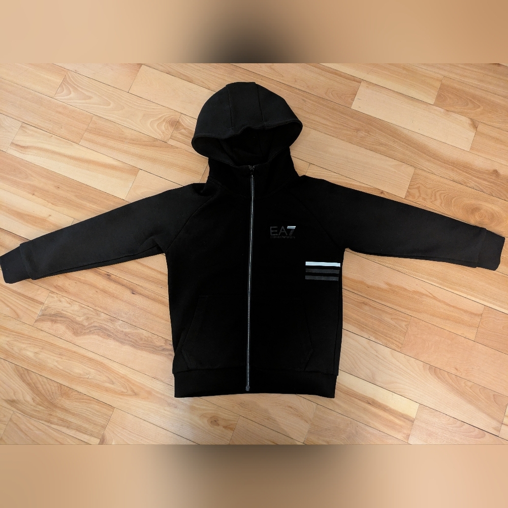 Kids Black Hoodie Jacket Emporio Armani size 7